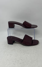 Load image into Gallery viewer, Mango Womens Burgundy Faux Leather Open Square Toe Slip-On Slide Sandals EUR 37
