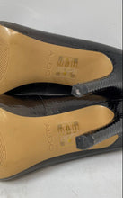 Load image into Gallery viewer, Aldo Womens Kriss Silver Tone Black Leather Pointed Toe Pump Heels Size 6
