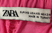 Load image into Gallery viewer, Zara Womens Pink Flat Front Welt Pocket Wide-Leg Trouser Pants Size XS
