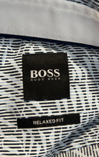 Load image into Gallery viewer, Hugo Boss Mens Light Blue Printed Long Sleeve Relaxed Fit Button-Up Shirt Size S
