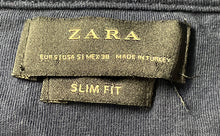 Load image into Gallery viewer, Zara Mens Blue Short Sleeve V-Neck Slim Fit Pullover T-Shirt Size Small
