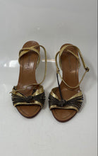 Load image into Gallery viewer, BCBGMAXAZRIA Womens Brown Yellow Open Toe Buckle Slingback Sandal Size 7.5 B
