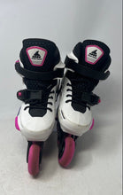 Load image into Gallery viewer, Rollerblade Kids Apex G White Pink Lace-Up Adjustable Strap Inline Skates Sz 2-5
