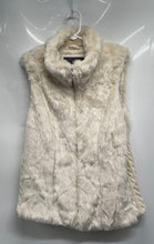 Load image into Gallery viewer, Cavalini Womens Beige Faux Fur Sleeveless High Neck Front Full-Zip Vest Size XL
