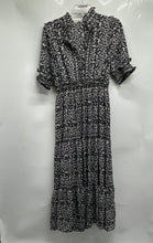Load image into Gallery viewer, Max Studio Womens Black Floral Short Sleeve Long Maxi Dress Size Large
