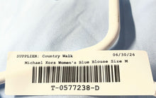 Load image into Gallery viewer, Michael Kors Womens Blue Long Sleeve V-Neck 1/2 Zip Blouse Top Size Medium
