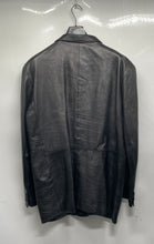 Load image into Gallery viewer, Jones New York Mens Black Leather Pockets Long Sleeve Button Front Jacket Sz 44L
