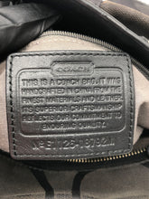 Load image into Gallery viewer, Coach Womens Black Monogram Bottom Studded Adjustable Strap Zipper Hobo Bag
