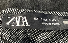 Load image into Gallery viewer, Zara Womens Gray Printed Flat Front Regular Fit Tapered Leg Dress Pants Size S
