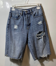 Load image into Gallery viewer, Pacsun Womens Blue Denim Medium Wash Pockets High Rise Cut-Off Short Size 24
