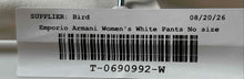 Load image into Gallery viewer, Emporio Armani Womens White Regular Fit Side Zipper Trouser Pants No Size
