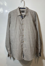 Load image into Gallery viewer, Black Tag By Zara Mens Gray Paisley Long Sleeve Slim Fit Button-Up Shirt Size L
