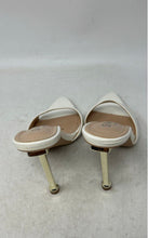 Load image into Gallery viewer, Simmi London Womens Torez White Croc-Embossed Peep Toe Slip-On Mule Heels Size 7
