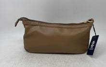 Load image into Gallery viewer, Izod Womens Tan Faux Leather Detachable Strap Zip Top Crossbody Bag With Tag
