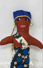 Load image into Gallery viewer, Handmade Jamaican Fabric Ethnic Folk Art Souvenir Doll In Multicolor Maxi Dress
