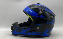 Load image into Gallery viewer, MXJ-Gear Unisex Black And Blue Motorcycle Helmet Size L With Goggles
