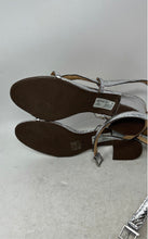 Load image into Gallery viewer, Schutz Womens Silver Leather Open Toe Block Heel Slingback Sandals Size 7B
