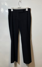 Load image into Gallery viewer, Ann Taylor Womens Black Flat Front Mid-Rise Straight Leg Dress Pants Size 4P
