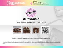 Load image into Gallery viewer, Authentic Tory Burch Womens Thora Gold-Tone Leather Thong Sandals Size 9 M
