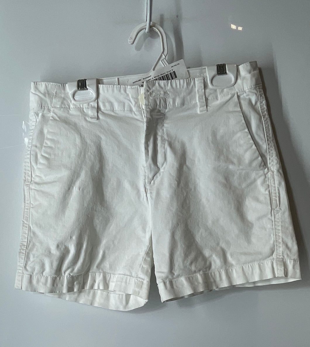 Gap Womens White Stretch Flat Front Slash Pocket Bermuda Shorts Size 0