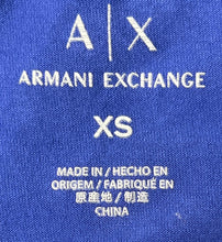 Load image into Gallery viewer, Armani Exchange Mens Blue Short Sleeve Spread Collar Golf Polo Shirt Size XS
