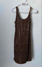 Load image into Gallery viewer, Express Womens Brown Leopard Print Sequin Sleeveless Mini Dress Size Small
