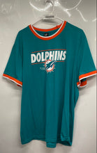 Load image into Gallery viewer, NFL Team Apparel Mens Aqua Crew Neck Miami Dolphins Football T-Shirt Size XXL
