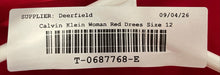 Load image into Gallery viewer, Calvin Klein Womens Red Long Sleeve Side Ruched A-Line Dress Size 12 With Tag
