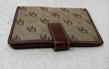 Load image into Gallery viewer, Dooney &amp; Bourke Womens Brown Signature Print Card Holder Bi-Fold Wallet
