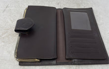 Load image into Gallery viewer, Unbranded Womens Brown Embossed Leather ID And Credit Card Slots Bifold Wallet
