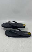 Load image into Gallery viewer, Michael Kors Womens Black Signature Print Slip-On Flat Flip Flop Sandals Size 9M

