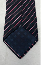 Load image into Gallery viewer, Sartori Mens Black Striped Silk Adjustable Pointed Tie One Size
