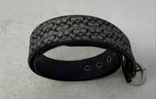 Load image into Gallery viewer, Coach Mens Black Gray Signature Print Adjustable Dress Belt One Size
