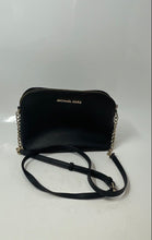 Load image into Gallery viewer, Michael Kors Womens Black Leather Adjustable Strap Zip Top Lined Crossbody Bag
