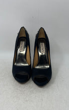 Load image into Gallery viewer, Badgley Mischka Womens Kiara Black Peep Toe Slip-On Stiletto Pump Heels Size 6M
