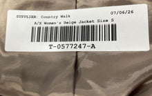 Load image into Gallery viewer, Armani Exchange Womens Beige Long Sleeve Pockets Full Zip Jacket Size Small
