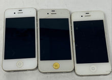 Load image into Gallery viewer, Set Of 3 Pcs Apple iPhone 4S White 3.5&quot; Screen Smartphones Not Tested For Parts
