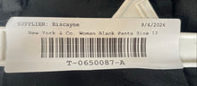 Load image into Gallery viewer, New York &amp; Company Womens Black Flat Front Straight Leg Ankle Pants Size 12
