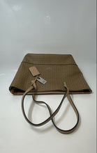 Load image into Gallery viewer, Guess Womens Brown Monogram Faux Leather Double Handle Zip Top Tote Bag
