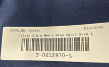 Load image into Gallery viewer, Calvin Klein Mens Blue Collared Long Sleeve Dress Shirt Size Large
