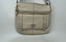Load image into Gallery viewer, Fossil Womens Ivory Leather Adjustable Strap Crossbody Handbag With Tag
