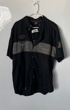 Load image into Gallery viewer, Harley Davidson Mens Black Gray Cotton Short Sleeve Button-Up Shirt Size XL
