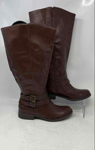 Load image into Gallery viewer, Style &amp; Co Womens Maliaa Brown Leather Knee High Side Zip Riding Boots Size 7.5M
