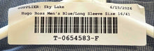 Load image into Gallery viewer, Hugo Boss Mens Blue Houndstooth Long Sleeve Modern Fit Dress Shirt Size 16/41
