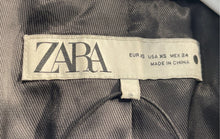 Load image into Gallery viewer, Zara Womens Black Tweed Long Sleeve Notch Collar 2-Button Blazer Size XS
