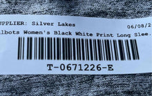 Load image into Gallery viewer, Talbots Womens Black White Heather Print Long Sleeve Pullover Blouse Top Size XS
