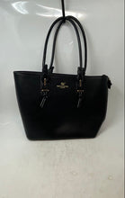 Load image into Gallery viewer, Marco Xenia Womens Black Double Handles Zipper Pockets Bottom Studs Tote Bag
