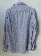 Load image into Gallery viewer, Turtle Mens Blue Cotton Slim Fit Long Sleeve Sports Club Dress Shirt Size 42
