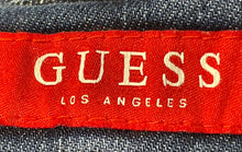 Load image into Gallery viewer, Guess Womens Blue Denim Belted Pockets Flat Front Paperbag Shorts Size 24

