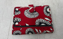 Load image into Gallery viewer, Vera Bradley Womens Red Floral Print Credit Card Passport Holder Bifold Wallet

